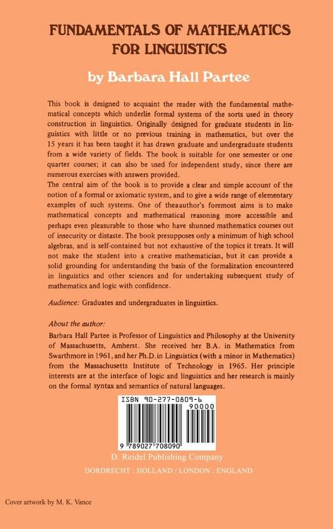 Produktbild: Fundamentals of Mathematics for Linguistics