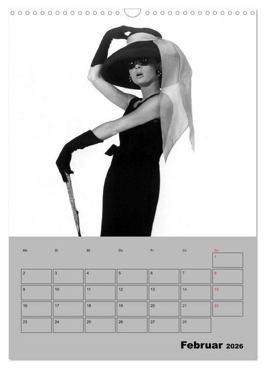 Produktbild: Hollywood-Diva. Audrey Hepburn (Wandkalender 2026 DIN A3 hoch), CALVENDO Monatskalender