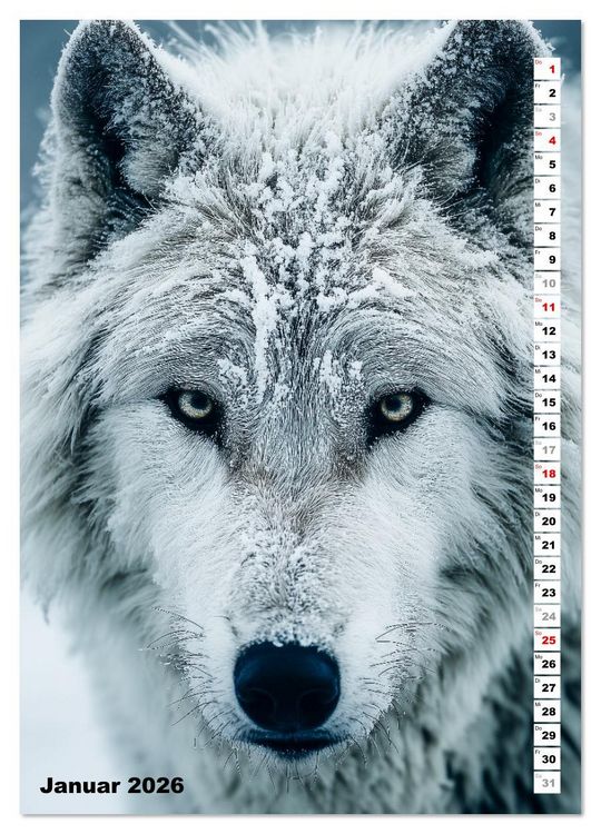Produktbild: W&ouml;lfe aus aller Welt (Wandkalender 2026 DIN A2 hoch), CALVENDO Monatskalender