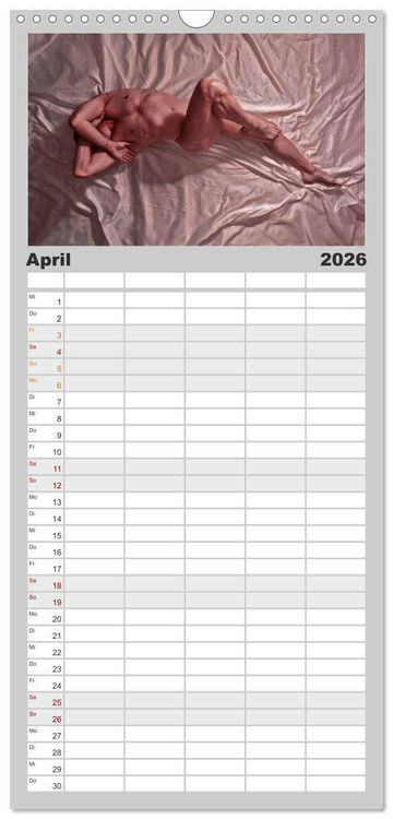 Produktbild: Familienplaner 2026 - M&Auml;NNER - AKTE ZWISCHEN KRAFT UND SINNLICHKEIT mit 5 Spalten (Wandkalender, 21 x 45 cm) CALVENDO