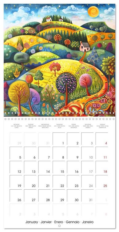 Produktbild: Naive Colorful Journey (Wall Calendar 2026 12 &times; 12 Inch) CALVENDO 12 Month Wall Calendar