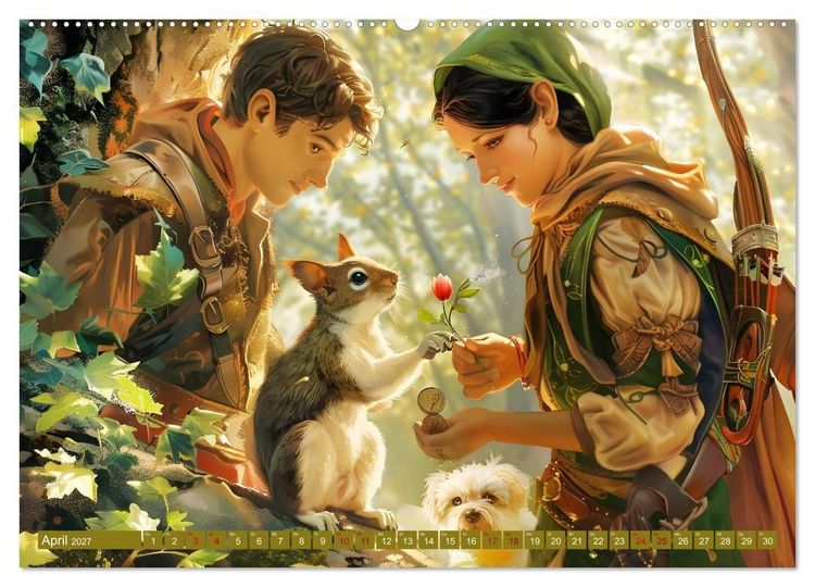 Produktbild: B&uuml;cher, Liebe und ein kleiner Hund (Wandkalender 2027 DIN A2 quer), CALVENDO Monatskalender