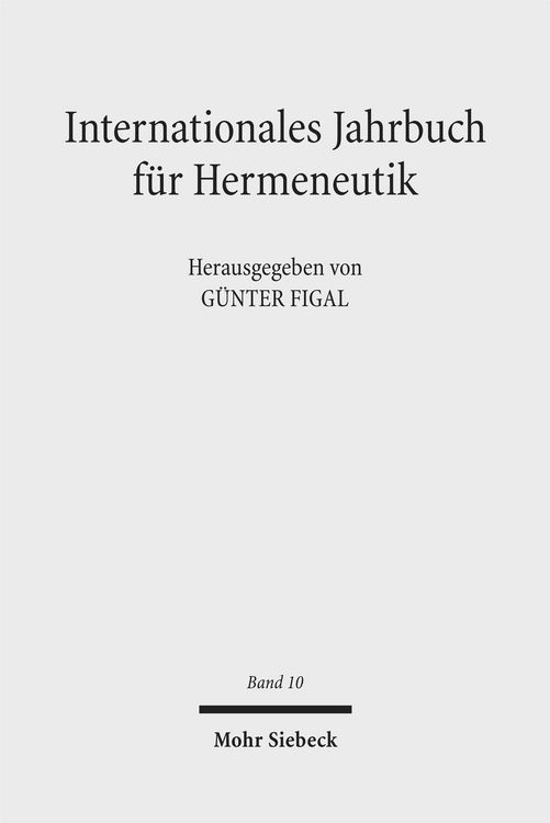 Produktbild: Internationales Jahrbuch f&uuml;r Hermeneutik