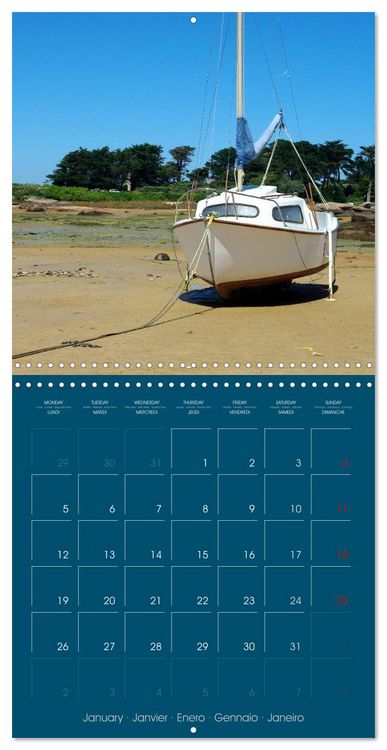Produktbild: En attendant la mar&eacute;e... (Calendrier mural carr&eacute; 2026 30x30 cm) Calendrier double avec une page pour vos prises de notes