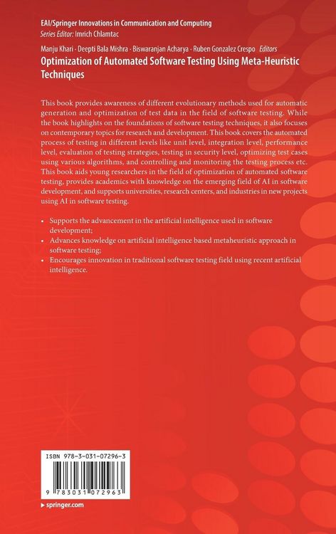 Produktbild: Optimization of Automated Software Testing Using Meta-Heuristic Techniques