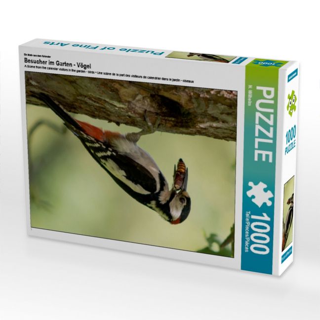 Produktbild: CALVENDO Puzzle Ein Motiv aus dem Kalender Besucher im Garten - V&ouml;gel | 1000 Teile Lege-Gr&ouml;&szlig;e 64x48cm Foto-Puzzle f&uuml;r gl&uuml;ckliche Stunden