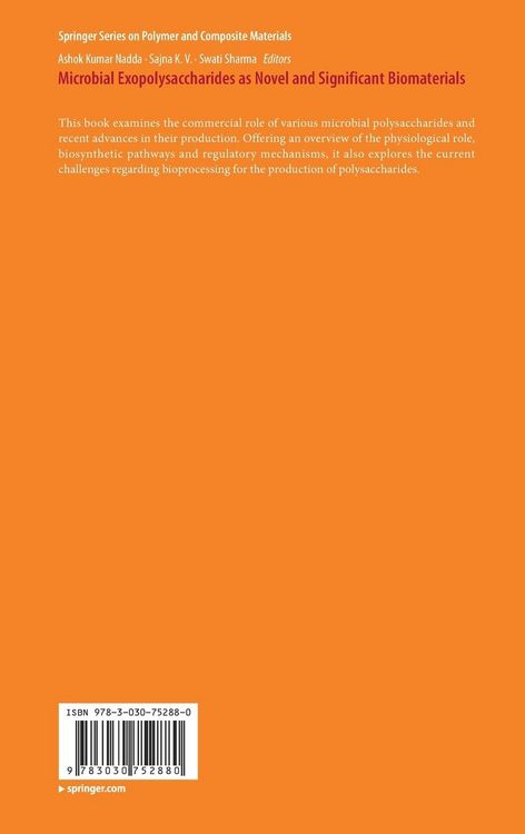 Produktbild: Microbial Exopolysaccharides as Novel and Significant Biomaterials