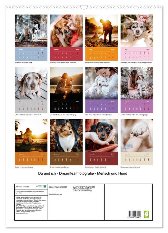 Produktbild: Du und ich - Dreamteamfotografie - Mensch und Hund (Wandkalender 2026 DIN A2 hoch), CALVENDO Monatskalender