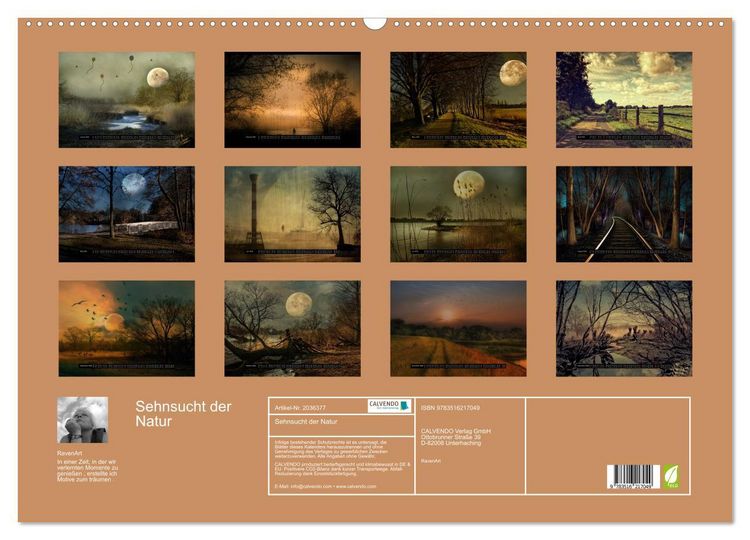 Produktbild: Sehnsucht der Natur (Wandkalender 2026 DIN A2 quer), CALVENDO Monatskalender