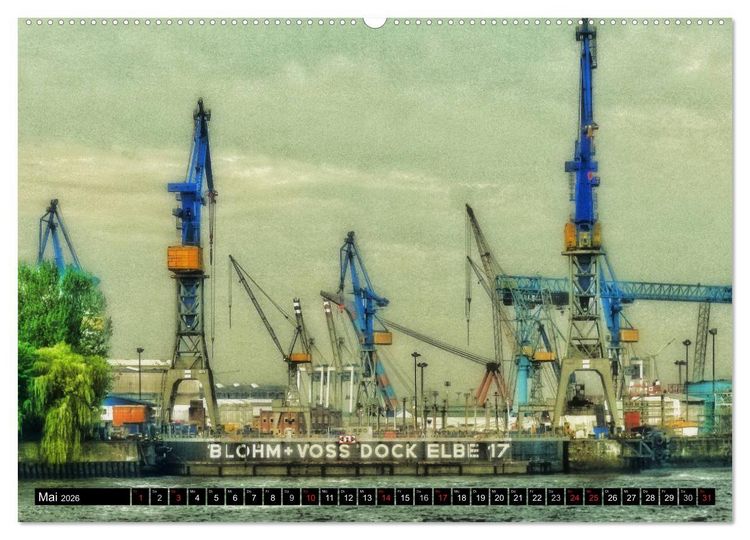 Produktbild: Faszination Hafen - Hamburg (Wandkalender 2026 DIN A2 quer), CALVENDO Monatskalender