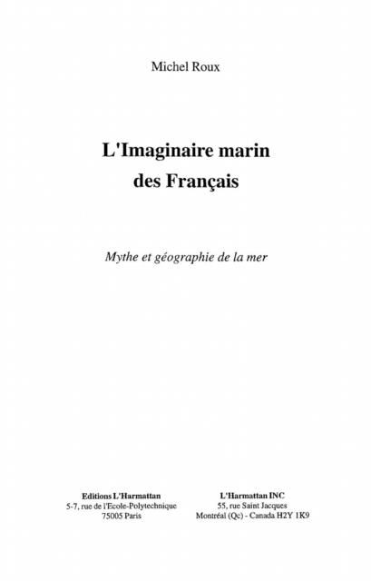 Produktbild: L'imaginaire marin des Francais