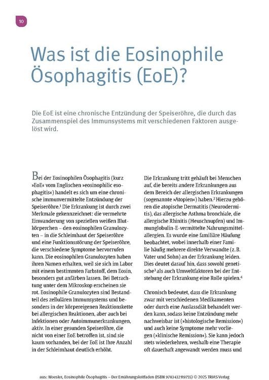Produktbild: Eosinophile &Ouml;sophagitis - Der Ern&auml;hrungsleitfaden