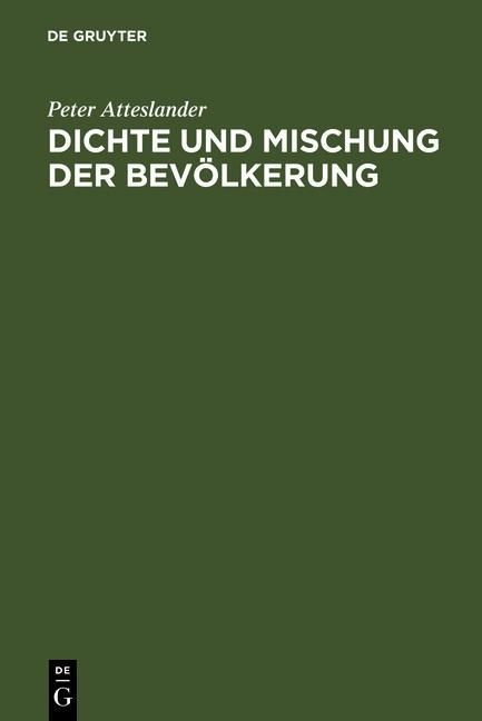 Produktbild: Dichte und Mischung der Bev&ouml;lkerung