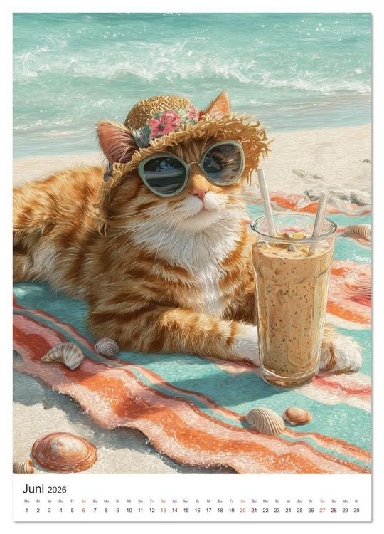 Produktbild: Pfoten im Sand (hochwertiger Premium Wandkalender 2026 DIN A2 hoch), Kunstdruck in Hochglanz
