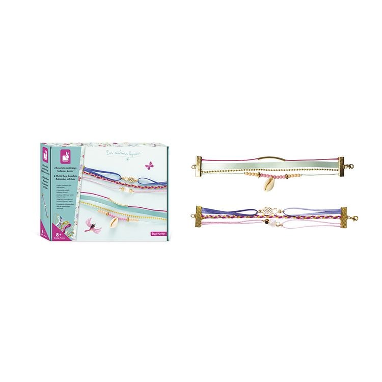 Produktbild: Bastel-Schmuckset f&uuml;r Kinder mit 2 Boh&egrave;me-Armb&auml;ndern