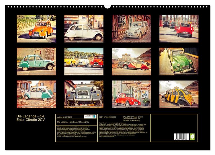 Produktbild: Die Legende - die Ente, Citro&euml;n 2CV (Wandkalender 2026 DIN A2 quer), CALVENDO Monatskalender