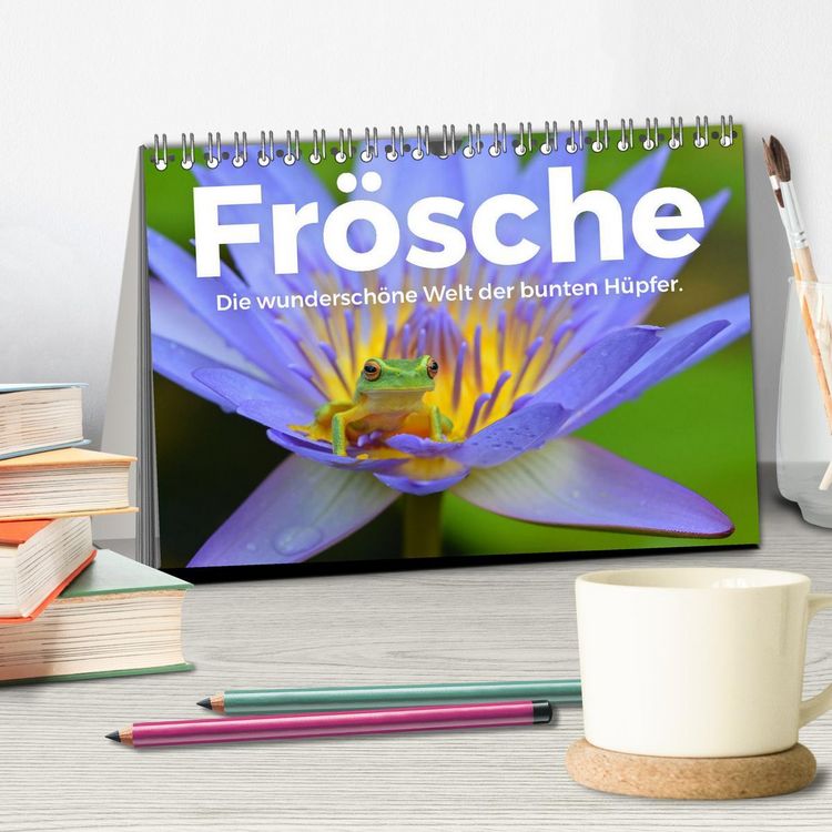 Produktbild: Fr&ouml;sche - Die wundersch&ouml;ne Welt der bunten H&uuml;pfer. (Tischkalender 2026 DIN A5 quer), CALVENDO Monatskalender