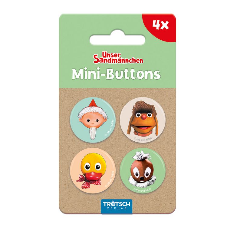 Produktbild: Tr&ouml;tsch Unser Sandm&auml;nnchen Mini-Buttons 4er Set Sandmann und Freunde