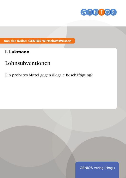Produktbild: Lohnsubventionen