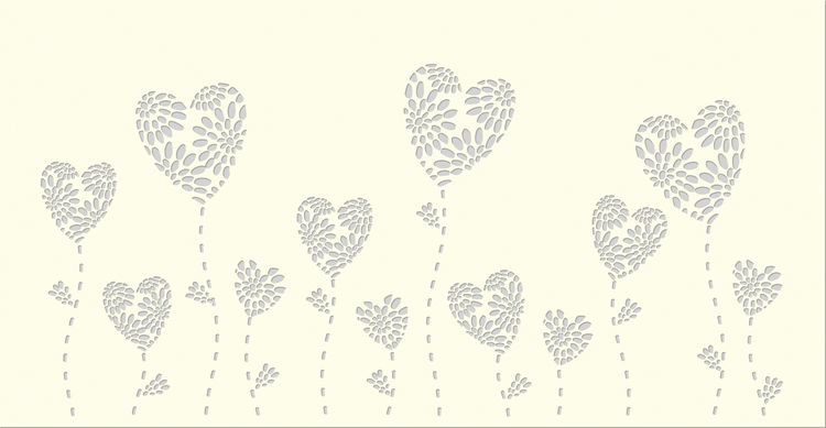 Produktbild: URSUS 5 Silhouetten-Tischlichter "Filigrano - Herzblumen", creme
