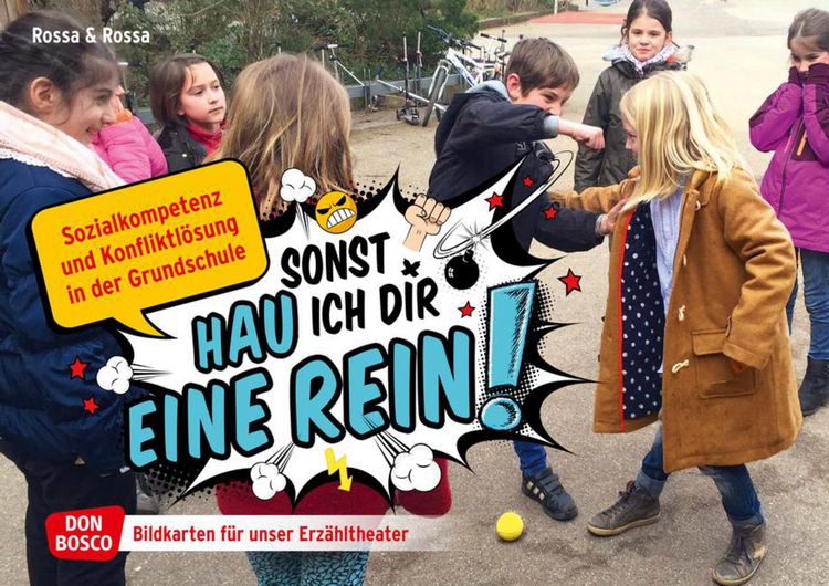 Produktbild: Sonst hau ich dir eine rein. Kamishibai Bildkartenset.