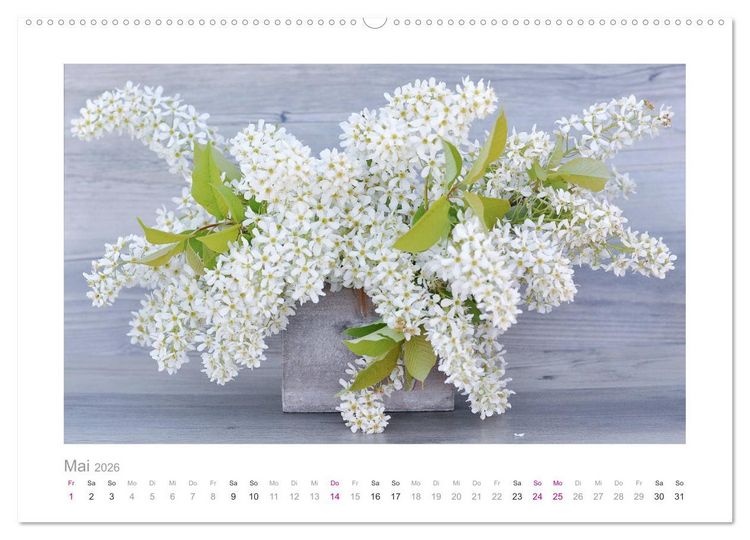 Produktbild: Blumen zart und sch&ouml;n (hochwertiger Premium Wandkalender 2026 DIN A2 quer), Kunstdruck in Hochglanz