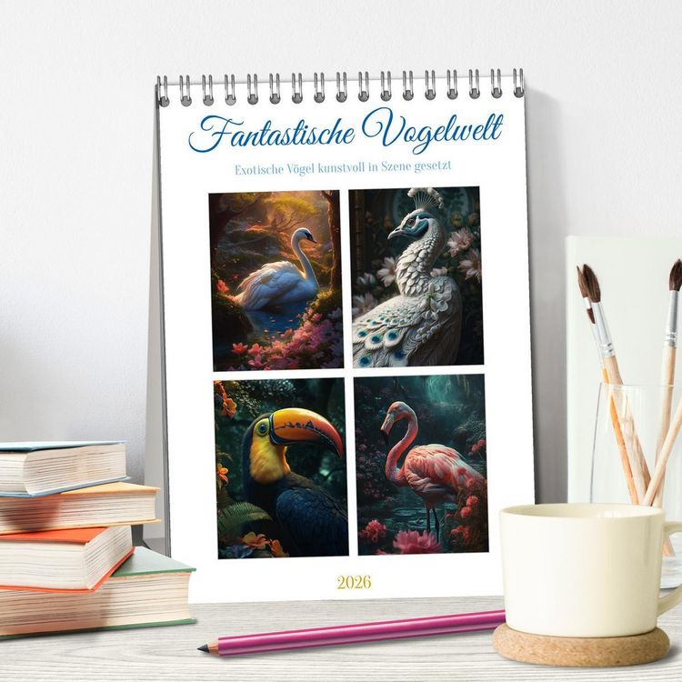 Produktbild: Fantastische Vogelwelt (Tischkalender 2026 DIN A5 hoch), CALVENDO Monatskalender
