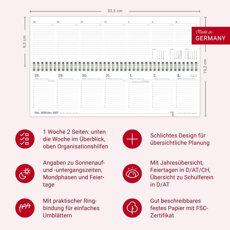 Produktbild: Wochenquerplaner, anthrazit 2027