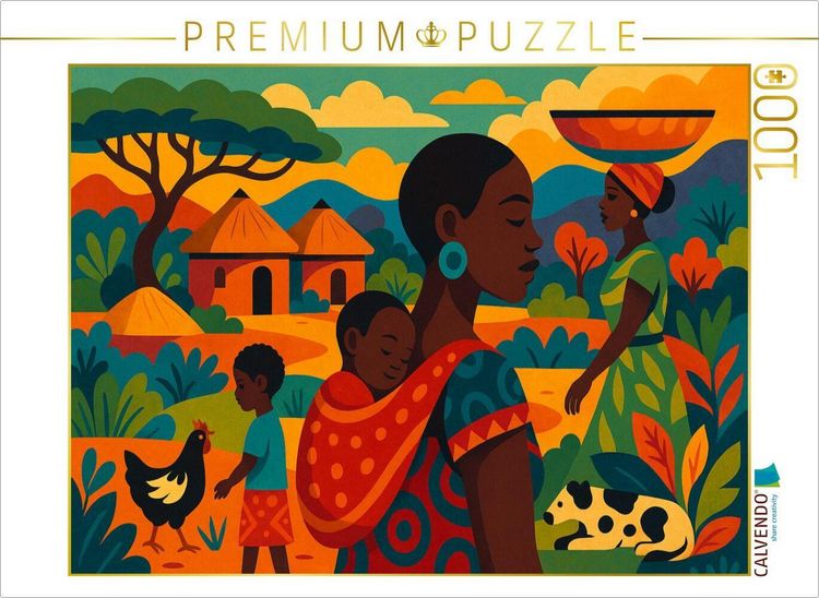 Produktbild: CALVENDO Puzzle Ein Morgen in Mama Afrikas Armen | 1000 Teile Lege-Gr&ouml;&szlig;e 64x48cm Foto-Puzzle f&uuml;r gl&uuml;ckliche Stunden