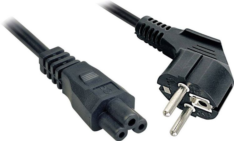 Produktbild: LINDY Strom Anschlusskabel [1x Schutzkontakt-Stecker - 1x Kleeblatt-Buchse C5] 2.00 m Schwarz