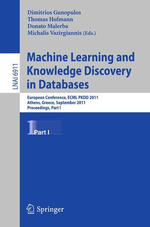 Produktbild: Machine Learning and Knowledge Discovery in Databases