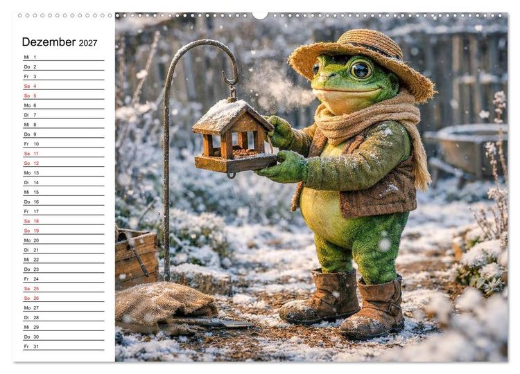 Produktbild: Frosch im Garten (hochwertiger Premium Wandkalender 2027 DIN A2 quer), Kunstdruck in Hochglanz