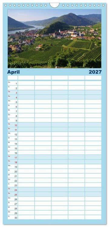 Produktbild: Familienplaner 2027 - Die Wachau - Bezaubernde Orte an der Donau mit 5 Spalten (Wandkalender, 21 x 45 cm) CALVENDO