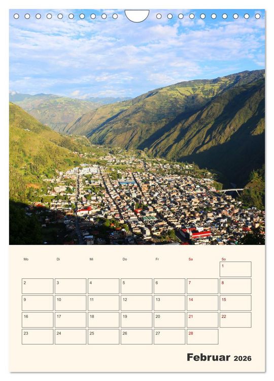 Produktbild: Ecuador - Terminplaner (Wandkalender 2026 DIN A4 hoch), CALVENDO Monatskalender