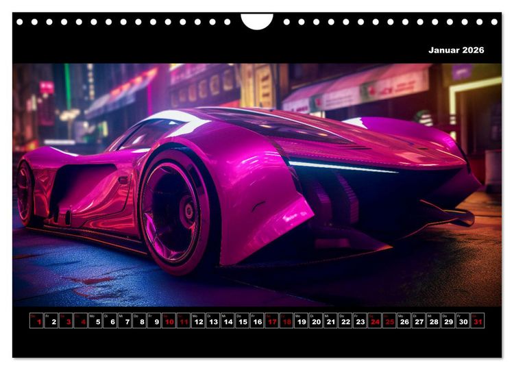 Produktbild: Surreale Cyber Cars (Wandkalender 2026 DIN A4 quer), CALVENDO Monatskalender