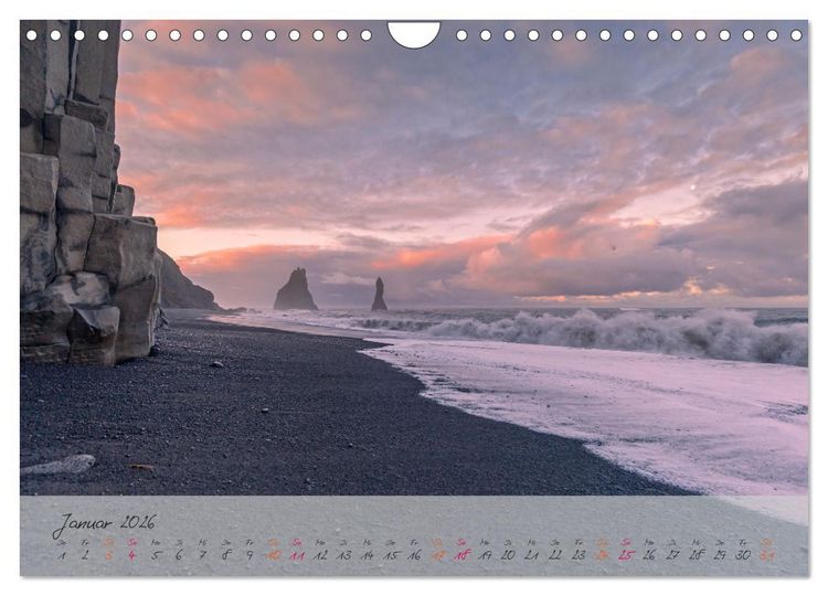 Produktbild: Naturwunder in Island (Wandkalender 2026 DIN A4 quer), CALVENDO Monatskalender