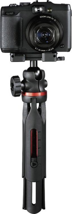 Produktbild: Hama Solid Tischstativ 1/4 Zoll Arbeitsh&ouml;he=16 - 19 cm Schwarz Kugelkopf, Wasserwaage, inkl. Smartphonehalter