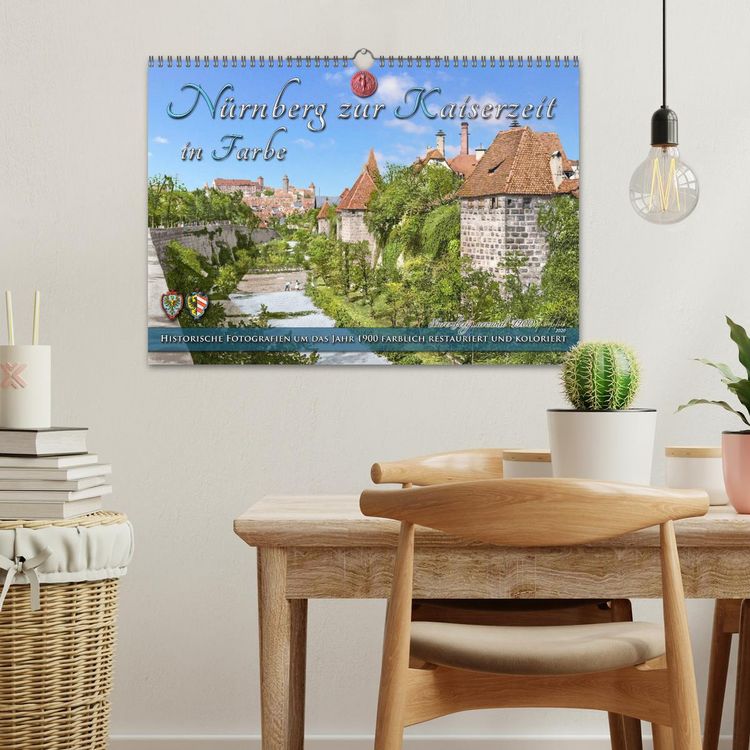 Produktbild: N&uuml;rnberg zur Kaiserzeit in Farbe - Fotos neu restauriert und koloriert (Wandkalender 2026 DIN A3 quer), CALVENDO Monatskalender
