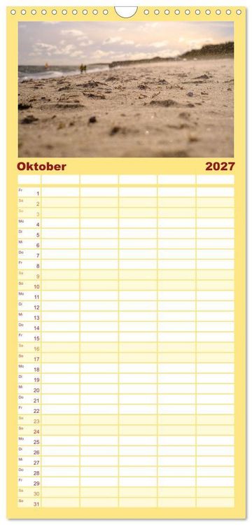 Produktbild: Familienplaner 2027 - feeling Sylt mit 5 Spalten (Wandkalender, 21 x 45 cm) CALVENDO