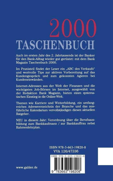 Produktbild: Bank Magazin Taschenbuch 2000