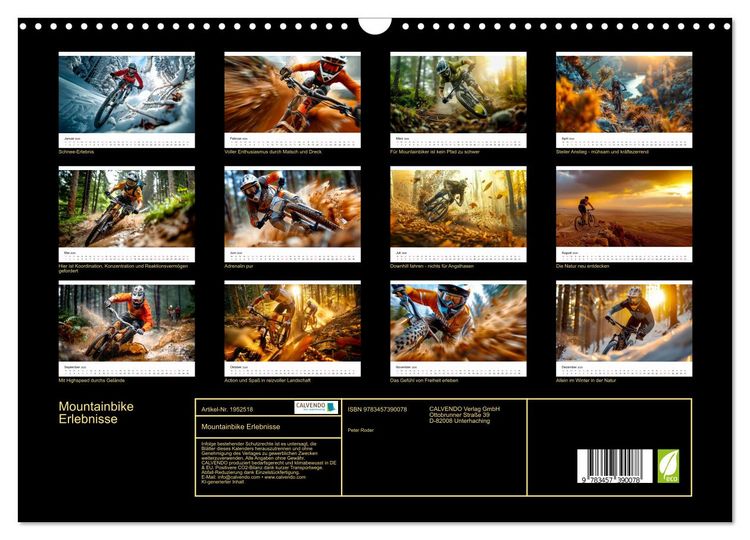 Produktbild: Mountainbike Erlebnisse (Wandkalender 2026 DIN A3 quer), CALVENDO Monatskalender