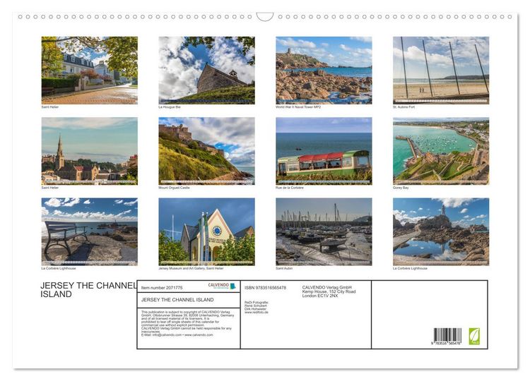Produktbild: JERSEY THE CHANNEL ISLAND (Wall Calendar 2026 DIN A2 landscape), CALVENDO 12 Month Wall Calendar