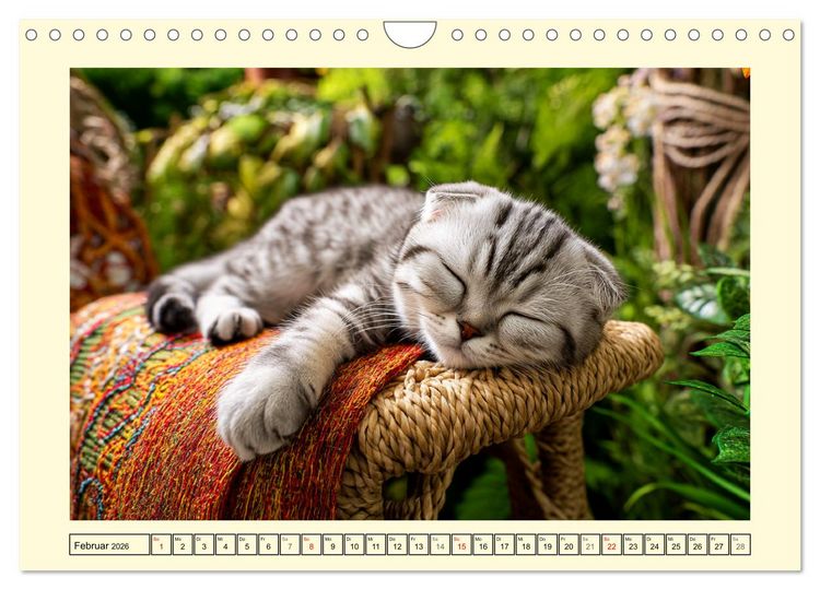Produktbild: Scottish Fold. Zauberhafte Faltohrkatzen im Garten (Wandkalender 2026 DIN A4 quer), CALVENDO Monatskalender