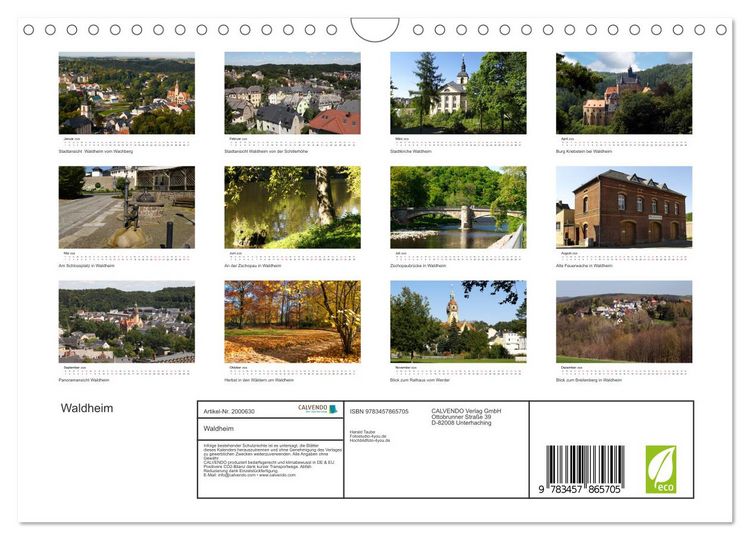 Produktbild: Waldheim (Wandkalender 2026 DIN A4 quer), CALVENDO Monatskalender