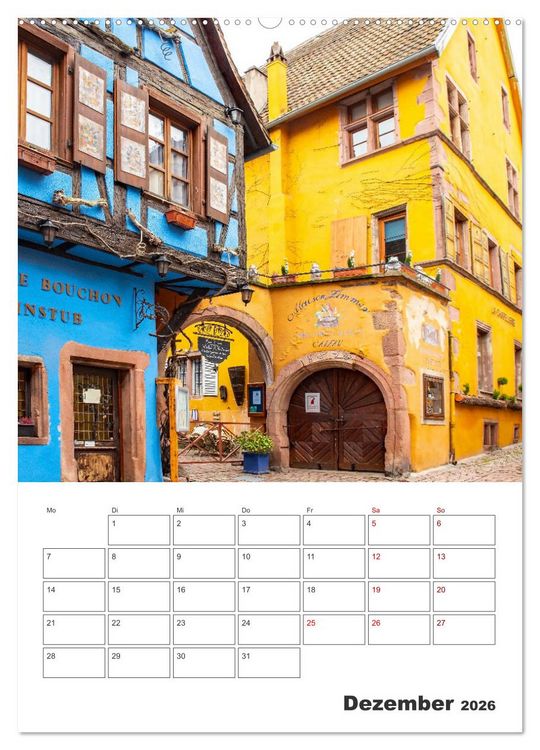 Produktbild: Riquewihr - Urlaubsplaner (Wandkalender 2026 DIN A2 hoch), CALVENDO Monatskalender