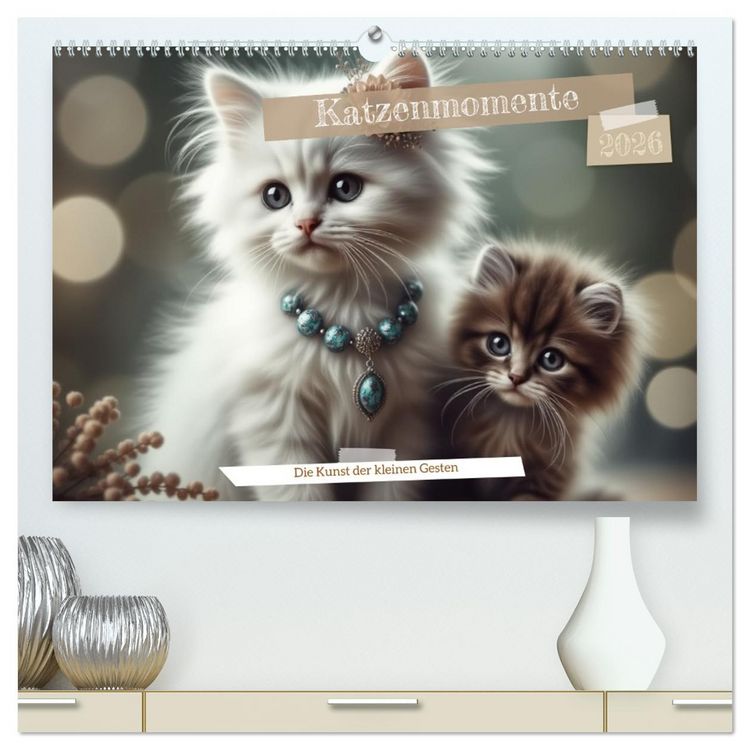 Produktbild: Katzenmomente (hochwertiger Premium Wandkalender 2026 DIN A2 quer), Kunstdruck in Hochglanz