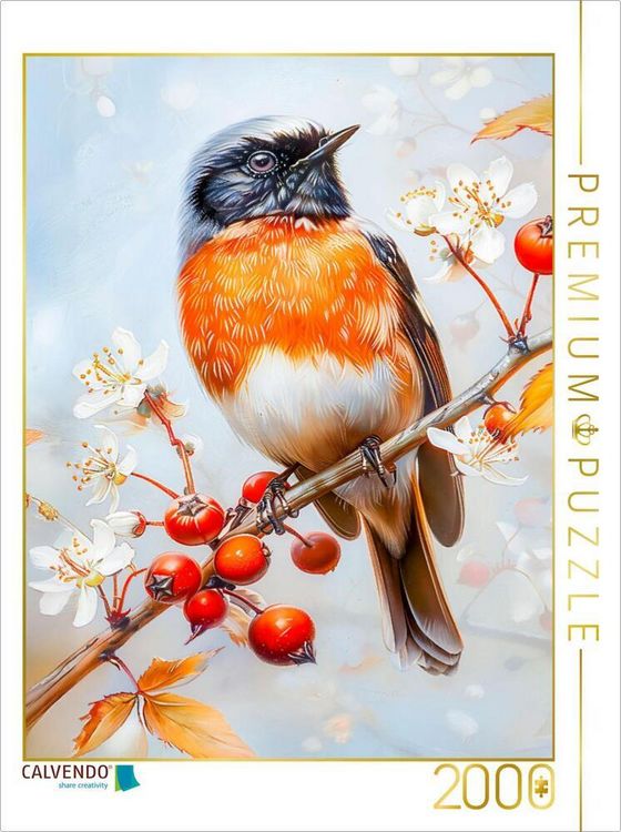 Produktbild: CALVENDO Puzzle Einheimischer Singvogel Gartenrotschwanz Malerei | 2000 Teile Lege-Gr&ouml;&szlig;e 90x67cm Foto-Puzzle f&uuml;r gl&uuml;ckliche Stunden