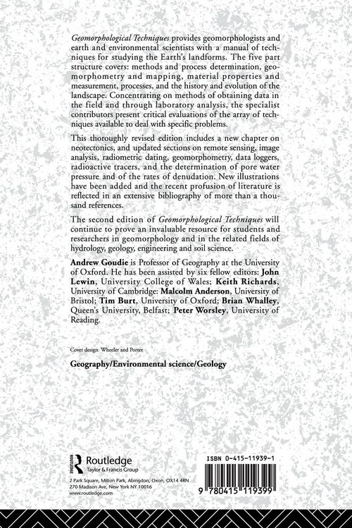 Produktbild: Geomorphological Techniques