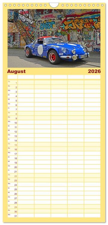 Produktbild: Familienplaner 2026 - Renault Alpine A110 mit 5 Spalten (Wandkalender, 21 x 45 cm) CALVENDO