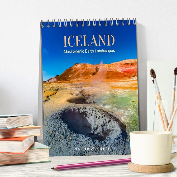 Produktbild: ICELAND, Most Scenic Earth Landscapes, Nature Wonders (Desk Calendar 2026 DIN A5 portrait), CALVENDO 12 Month DeskCalendar